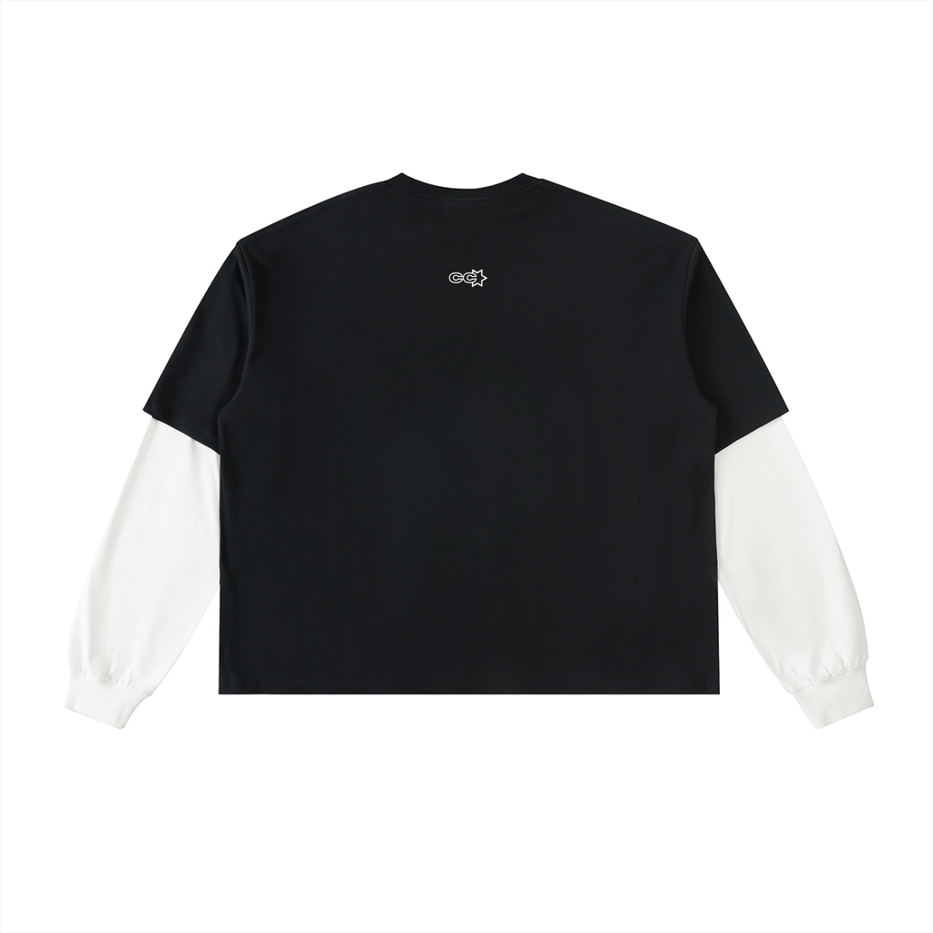 Cropped Double Layered Long-Sleeve Tee